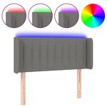 vidaXL Tête de lit à LED Gris foncé 93x16x78/88 cm Tissu