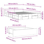 vidaXL Cadre de lit et tiroirs chêne sonoma 135x190 cm bois ingénierie