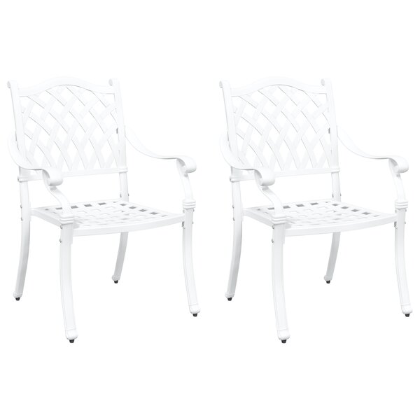 Chaises de jardin vidaXL 2 Pièces en aluminium moulé  blanches