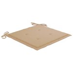 vidaXL Chaises Batavia lot de 2 et coussins beige Bois de teck massif