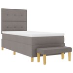 Lit Box Spring vidaXL avec Matelas & Banc Taupe 90x190 cm Tissu