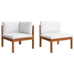 vidaXL Salon de jardin 2 Pièces avec coussins Bois d'acacia solide