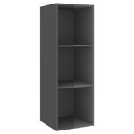 vidaXL Ensemble de meubles TV 3 Pièces Gris brillant Bois d'ingénierie