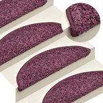 vidaXL Tapis de marches d'escalier 15 Pièces Violet foncé 56x17x3 cm