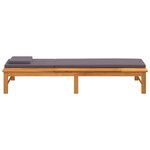 vidaXL Chaise longue et coussin/oreiller gris foncé bois massif acacia