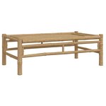 Salon de jardin meuble d'extérieur ensemble de mobilier 5 pièces avec coussins blanc crème bambou 02_0016303