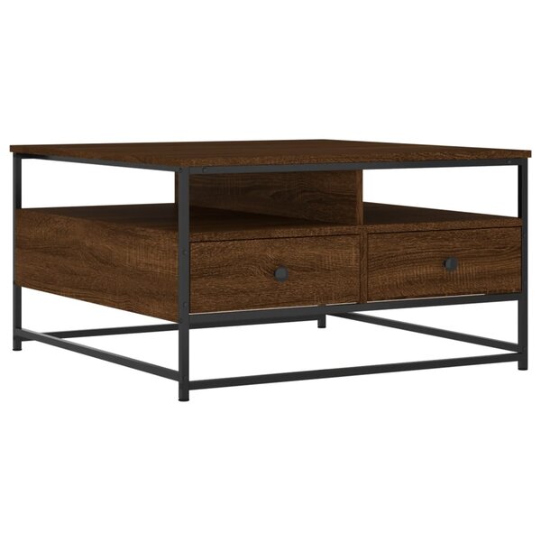 vidaXL Table basse chêne marron 80x80x45 cm bois d'ingénierie