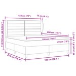 Lit Box Spring vidaXL avec Matelas Marron Foncé 180x200 cm Tissu