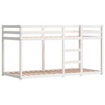 vidaXL Lit superposé avec rideaux rose 80x200 cm bois pin massif