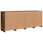 vidaXL Buffet avec lumières LED chêne fumé 164x37x67 cm