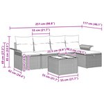 vidaXL Ensemble de canapés de jardin de 6 pièces avec coussins Gris Poly Rotin