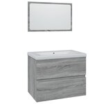 vidaXL Meubles de salle de bain Sonoma gris Bois d'ingénierie
