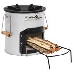 vidaXL Poêle à bois de camping Argenté 45x25x26 cm Acier