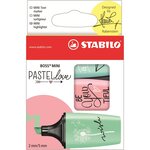 Etui 3 surligneurs BOSS MINI Pastellove menthe rose turquoise x 10 STABILO
