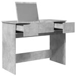 vidaXL Coiffeuse avec miroir gris béton 100x45x76 cm