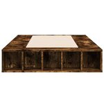 vidaXL Cadre de lit chêne fumé 90x190 cm bois d'ingénierie