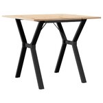 vidaXL Table à manger cadre en Y 90x90x75 cm bois de pin massif acier