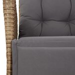 vidaXL Ensemble à manger de jardin et coussins 9 Pièces beige Poly rotin