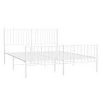 vidaXL Cadre de lit métal sans matelas et pied de lit blanc 150x200 cm