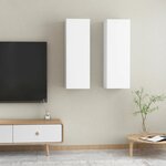 vidaXL Meubles TV 2 Pièces Blanc 30 5x30x90 cm Bois d’ingénierie