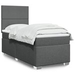 vidaXL Sommier à lattes de lit et matelas Gris foncé 90x190 cm Tissu