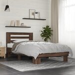 vidaXL Cadre de lit sans matelas chêne marron 90x200 cm