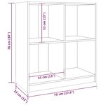 vidaXL Buffet Gris 70x33x76 cm Bois massif de pin