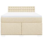 vidaXL Sommier à lattes de lit avec matelas Crème 140x190 cm Tissu