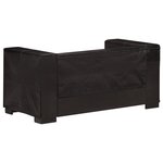 vidaXL Canapé à 2 places Noir Cuir véritable