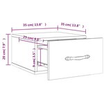 vidaXL Tables de chevet murales 2 Pièces sonoma gris 35x35x20 cm