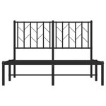 vidaXL Cadre de lit métal sans matelas avec tête de lit noir 120x190cm