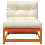 vidaXL Canapé jardin sans accoudoirs coussins cire marron massif pin