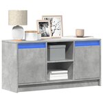 vidaXL Meuble TV avec LED gris béton 100x34x50 cm bois d'ingénierie