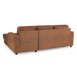 Canapé d'angle droit 4 places contemporain - Tissu marron vintage 215 x 140 x Hauteur 86 cm
