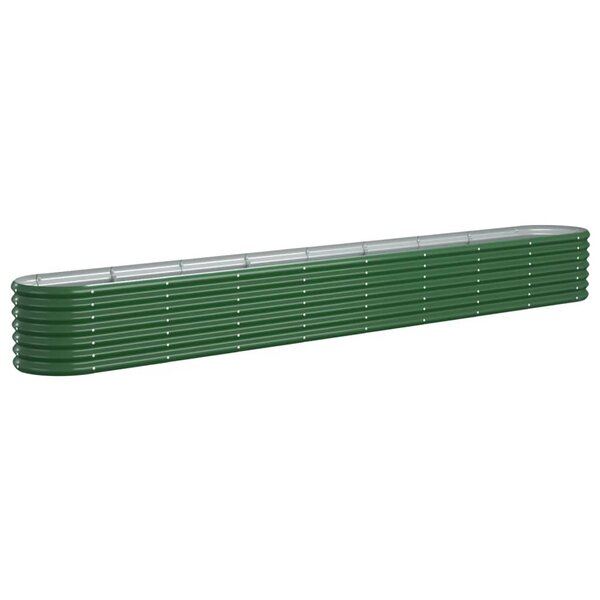 vidaXL Lit surélevé de jardin Acier enduit de poudre 332x40x36 cm Vert