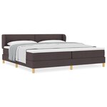 Lit à ressort vidaXL avec matelas marron foncé 200x200 cm en tissu