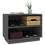 vidaXL Armoire à chaussures Gris 60x34x45 cm Bois de pin massif