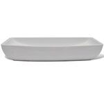 vidaXL Lavabo et mitigeur Céramique Rectangulaire Blanc