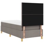 vidaXL Lit box spring avec matelas taupe simple en tissu