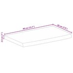 vidaXL Dessus de table 40x20x2 5 cm bord vif bois massif manguier brut