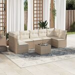 vidaXL Salon de jardin avec coussins 8 Pièces beige résine tressée