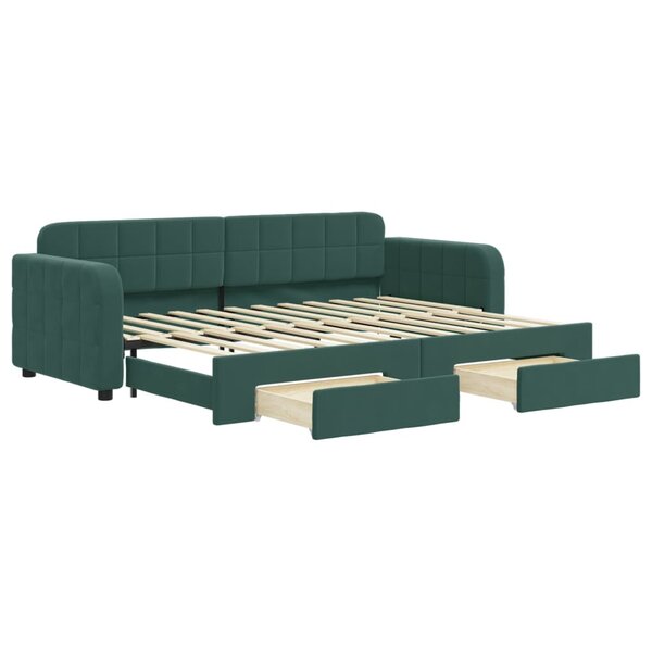 vidaXL Lit de jour avec gigogne et tiroirs sans matelas 80x200 cm