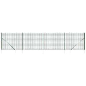vidaXL Clôture en treillis métallique et piquet d'ancrage vert 2 2x10m