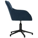 Chaise fauteuil siège pivotante de bureau informatique étude velours bleu 02_0024091