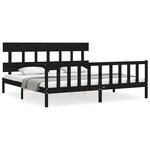 vidaXL Cadre de lit sans matelas noir 200x200 cm bois massif de pin