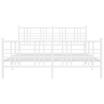 vidaXL Cadre de lit métal sans matelas et pied de lit blanc 150x200 cm