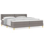 Lit à ressorts vidaXL avec matelas taupe 200x200 cm en tissu