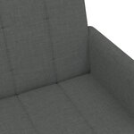 vidaXL Canapé-lit à 2 places avec repose-pied gris foncé tissu