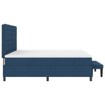 vidaXL Lit à ressort avec matelas et banc bleu 200x200 cm en tissu