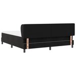 Lit Box Spring vidaXL avec Matelas Noir 180x200 cm en Velours